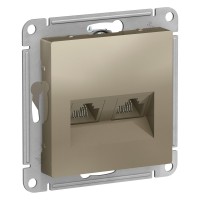 Розетка комп. 2-я RJ45+RJ45 Шампань AtlasDesign механизм
