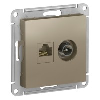 Розетка ТВ + интернет Шампань RJ45+TV AtlasDesign, механизм