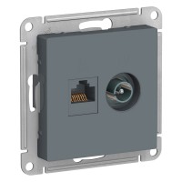 Розетка ТВ + интернет Грифель RJ45+TV AtlasDesign, механизм