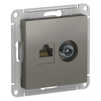 Розетка ТВ + интернет Сталь RJ45+TV AtlasDesign, механизм