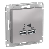 Розетка USB 2 порта 5В max 2,1 А механизм AtlasDesign 