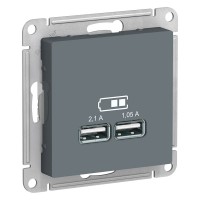 Розетка USB 2 порта 5В max 2,1 А Грифель механизм AtlasDesign 