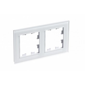 Рамка 2 поста стекло Белый Глянцевая AtlasDesign Nature Systeme Electric ATN320102