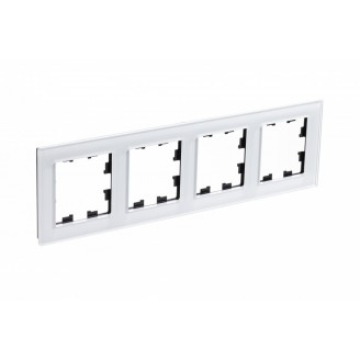 Рамка 4 поста стекло Белый Глянцевая AtlasDesign Nature Systeme Electric ATN320104