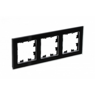 Рамка 3 поста стекло Черный Глянцевая AtlasDesign Nature Systeme Electric ATN321003