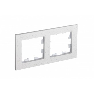 Рамка 2 поста Камень Мрамор крем роял Глянцевая AtlasDesign Nature Systeme Electric ATN343102