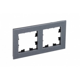 Рамка 2 поста Камень Мрамор айс грей Глянцевая AtlasDesign Nature Systeme Electric ATN343202