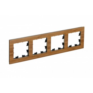 Рамка 4 поста Дерево Бамбук  AtlasDesign Nature Systeme Electric ATN353204