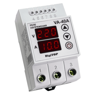 Реле напряжения/тока модульное 40А 220V DigiTOP (с контролем тока) VА-40А