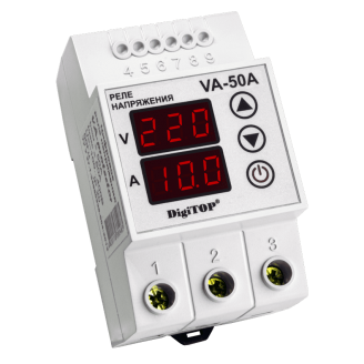 Реле напряжения/тока модульное 50А 220V DigiTOP (с контролем тока) VА-50А