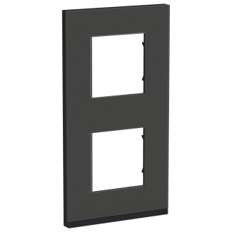 Рамка 2-я Черное стекло/Антрацит вертикальная Unica Pure (NU6004V86)