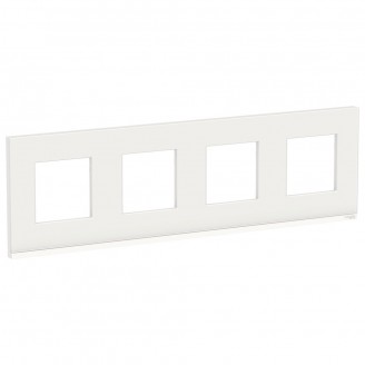 Рамка 4-я Белое стекло/Белая Unica Pure (NU600885) 